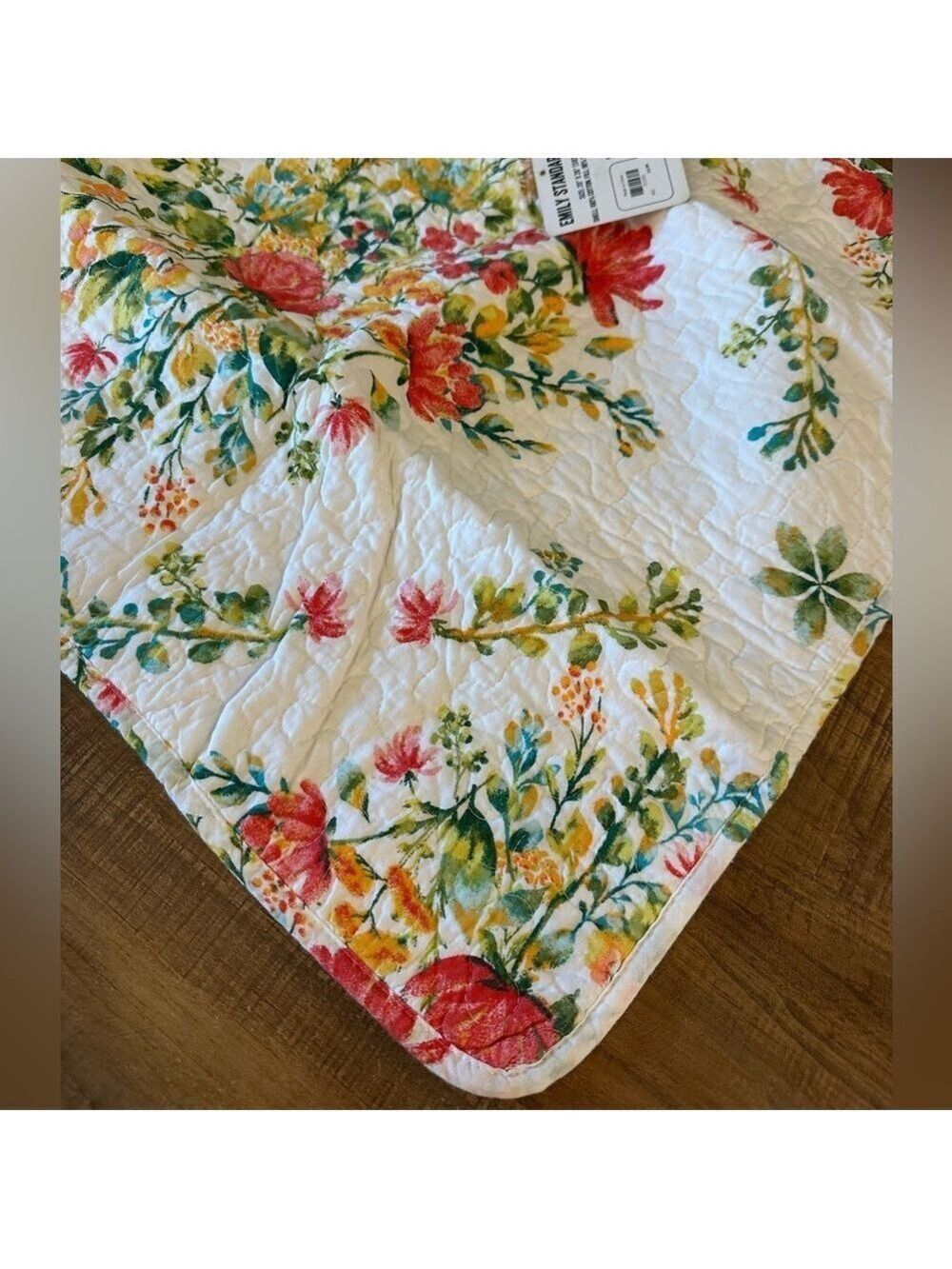 NWT Emily Standard size Pillow Shams by Cracker Barrel Quilted, Floral Beautiful - Picture 6 of 12
